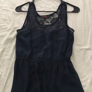Dark blue high low dress in size M.